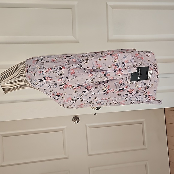 DYLAN RYAN Women Floral Tie Front Blouse Top Tunic Size M Botton Down - Picture 7 of 14